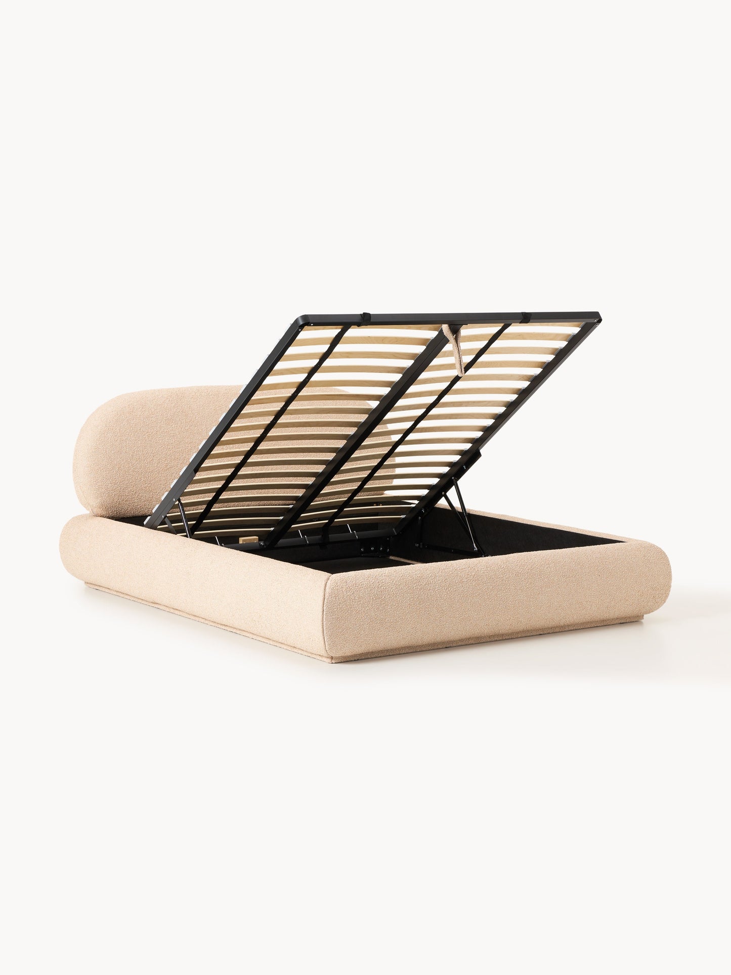 Albetto Upholstered Storage Bed in Bouclé