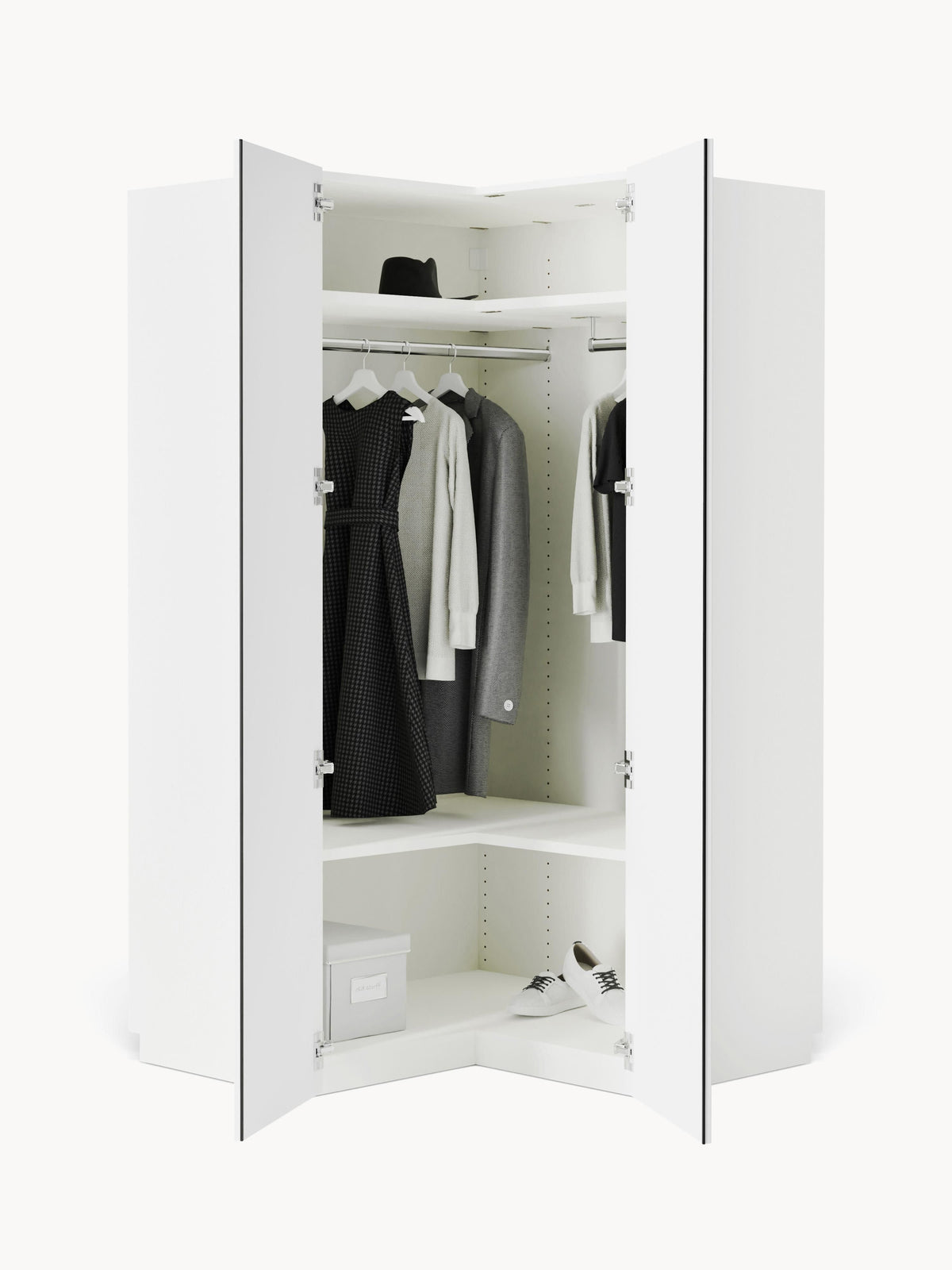 Charsera Corner Wardrobe, Modular, 115 cm Wide