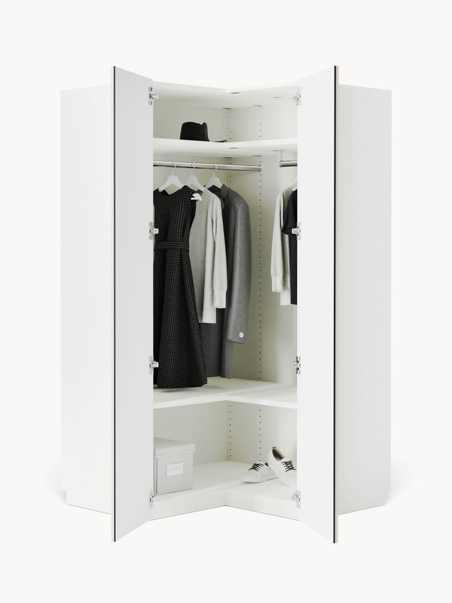 Charsera Corner Wardrobe, Modular, 115 cm Wide