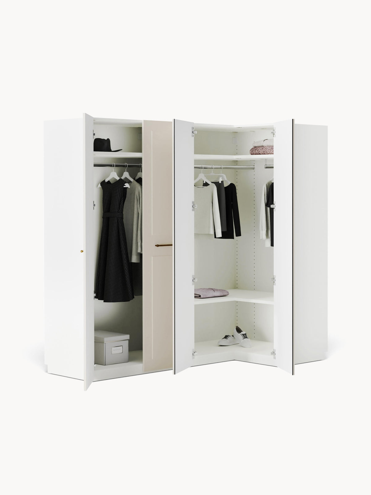 Charsera Modular Corner Wardrobe, 215 cm Wide, in Various Sizes