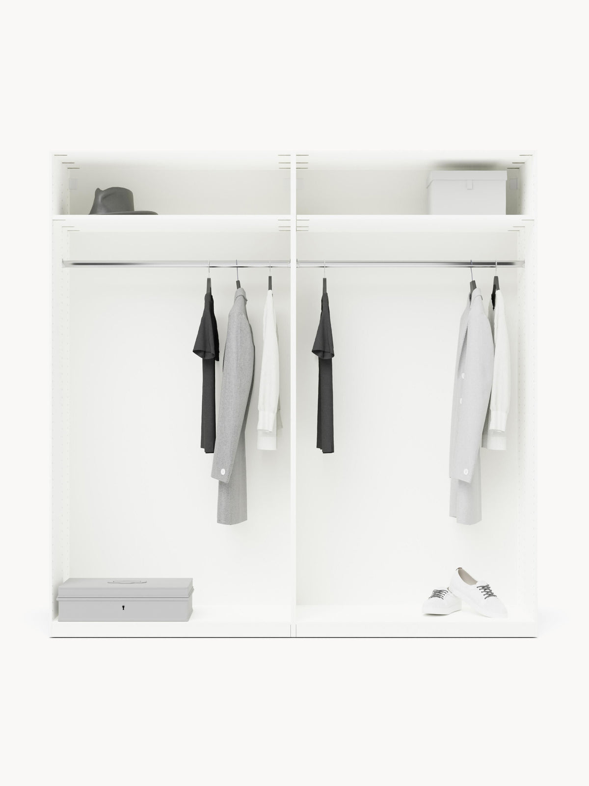 Charsera Modular Hinged-Door Wardrobe, 200 cm Wide, in Various Sizes