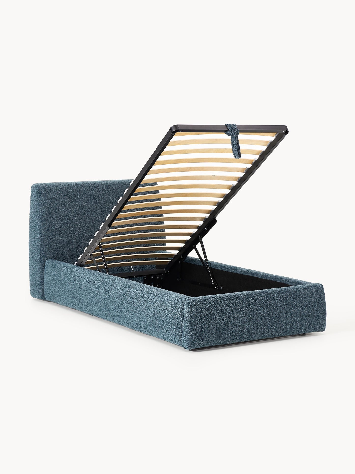 Clodano Single Bed with Storage, Bouclé
