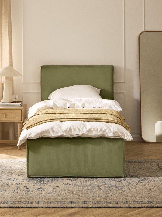Drescia Single Bed in Corduroy