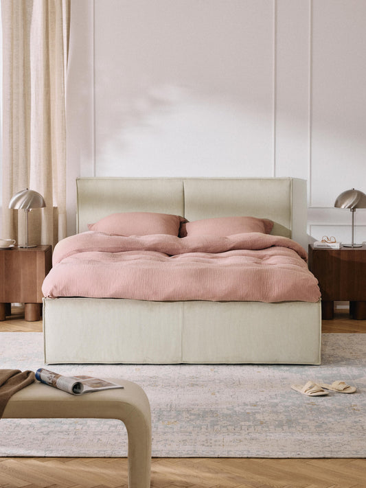 Drescia Upholstered Bed in Corduroy