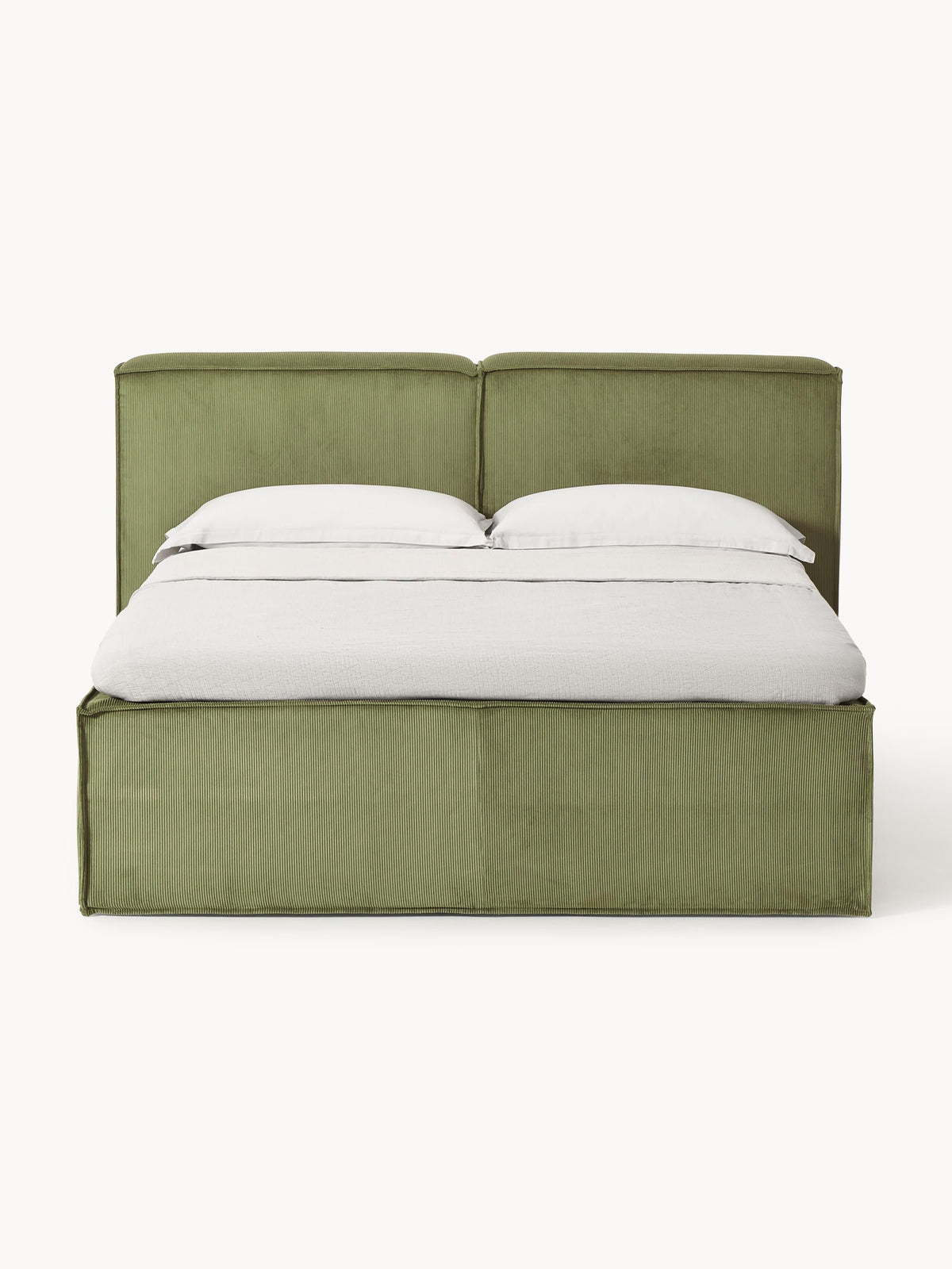 Lendric Box Spring Bed in Corduroy