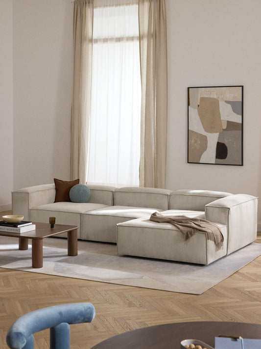 Lendric Modular Corduroy Corner Sofa (4-Seater)