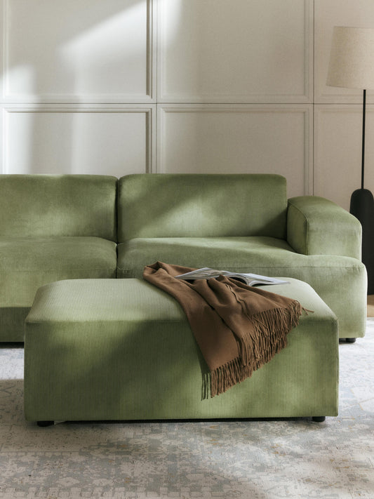 Melveria Corduroy XL Ottoman, W 116 x D 72 cm