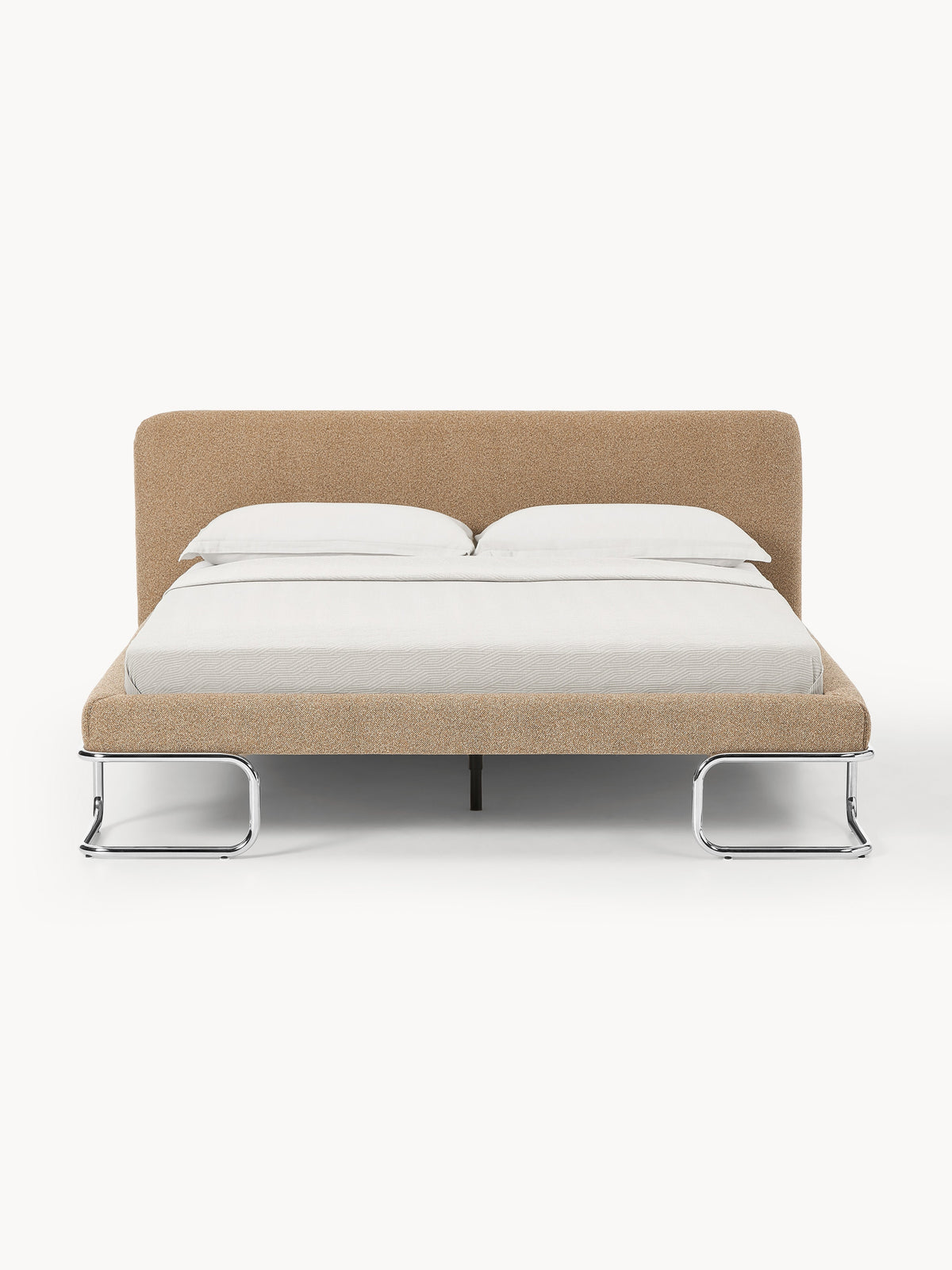 Olisara Upholstered Bouclé Bed with Metal Legs