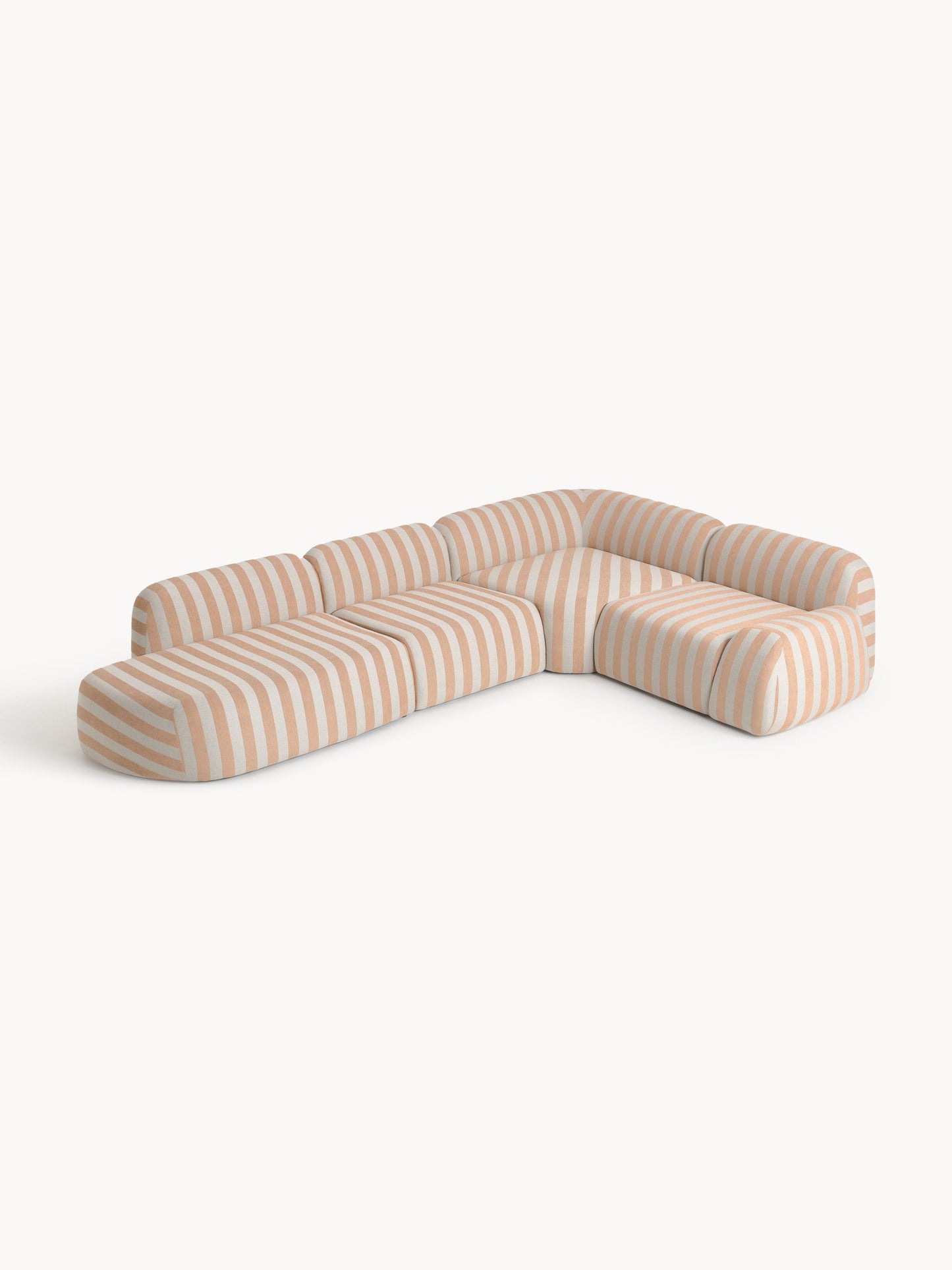 Wolterra Modular Striped XL Corner Sofa with Chaise Longue