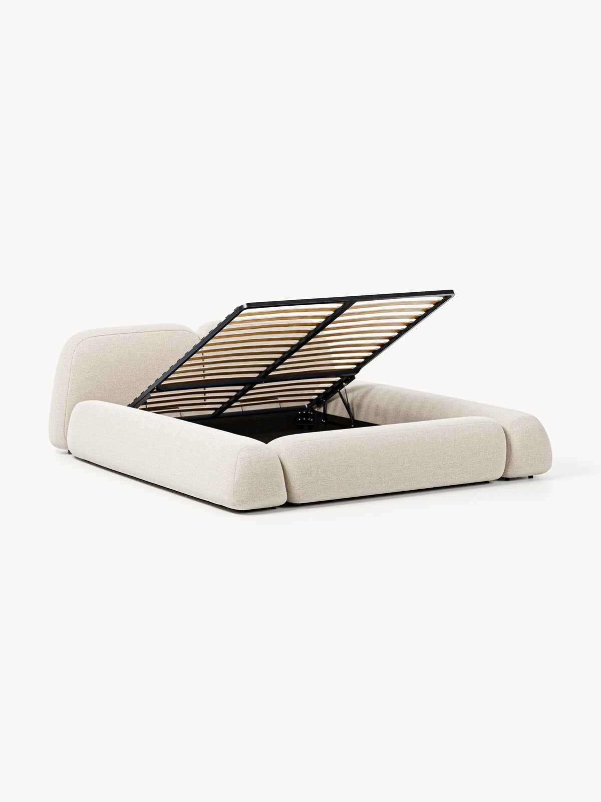 Wolterra Upholstered Storage Bed in Bouclé