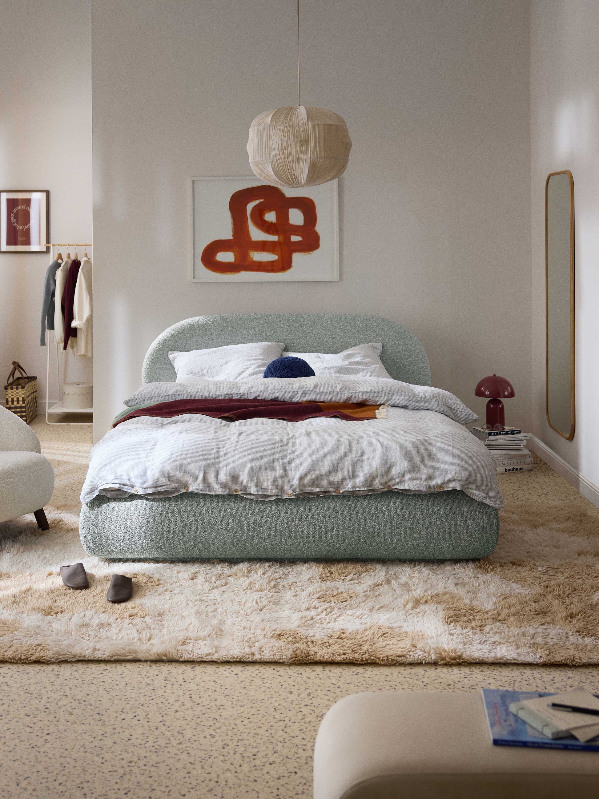 Albetto Bouclé Upholstered Bed