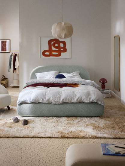 Albetto Bouclé Upholstered Bed