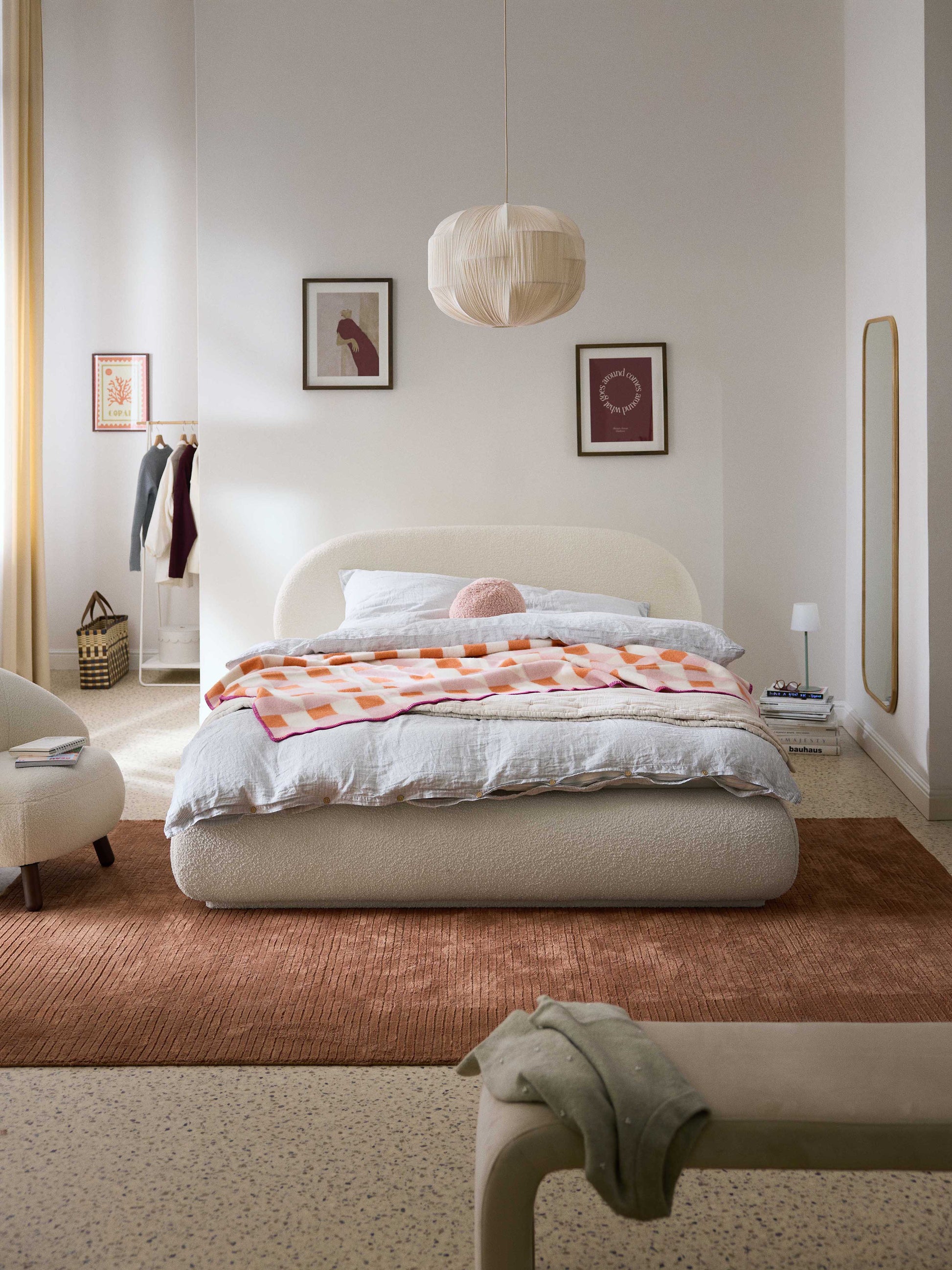 Albetto Bouclé Upholstered Bed
