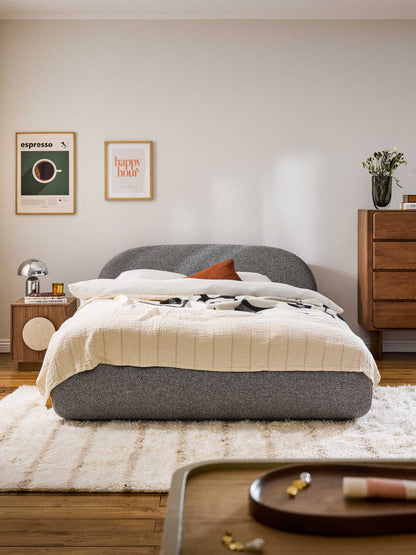 Albetto Bouclé Upholstered Bed