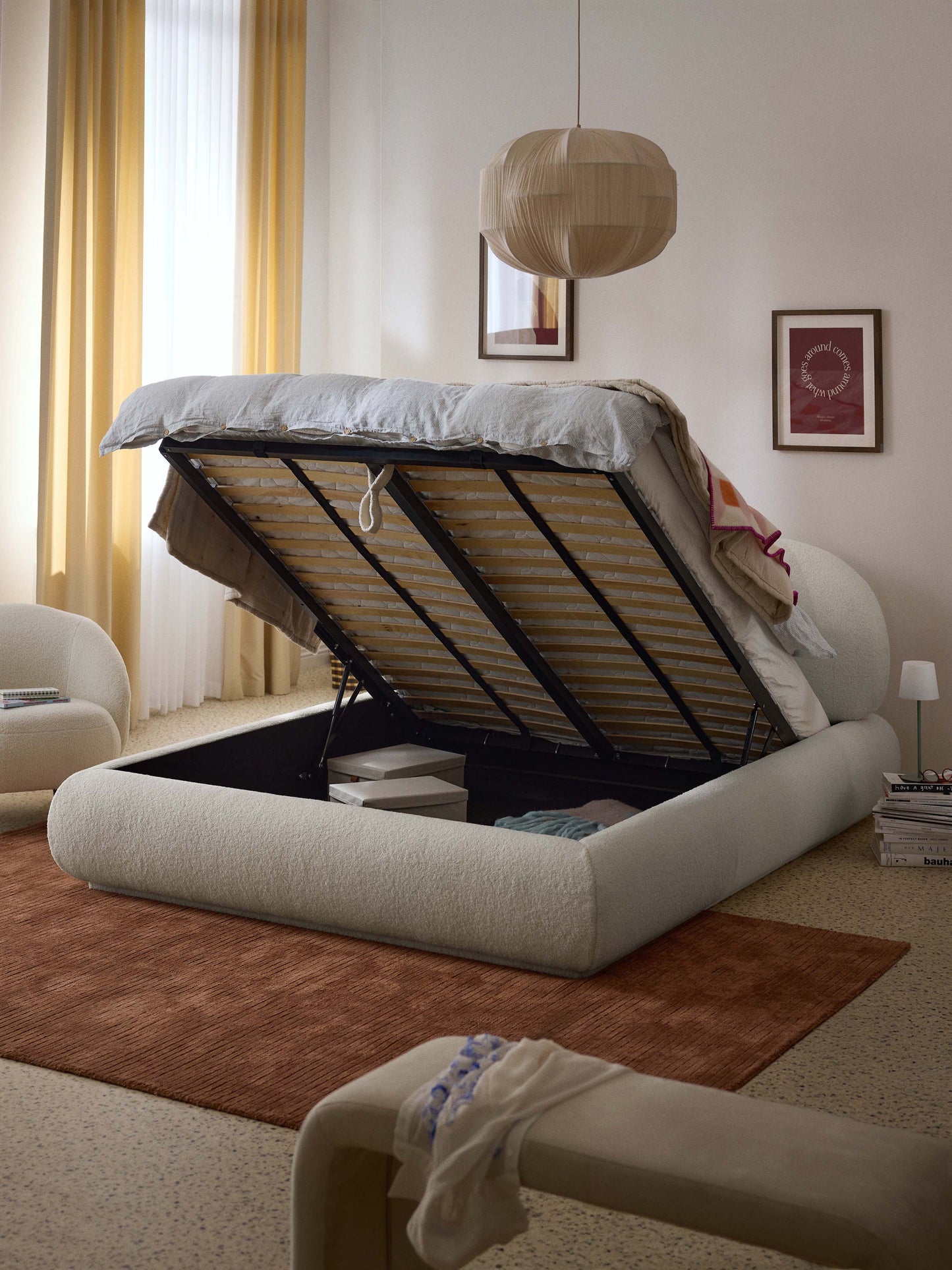 Albetto Teddy Upholstered Bed with Storage