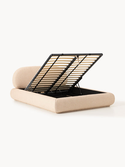 Albetto Upholstered Storage Bed in Bouclé