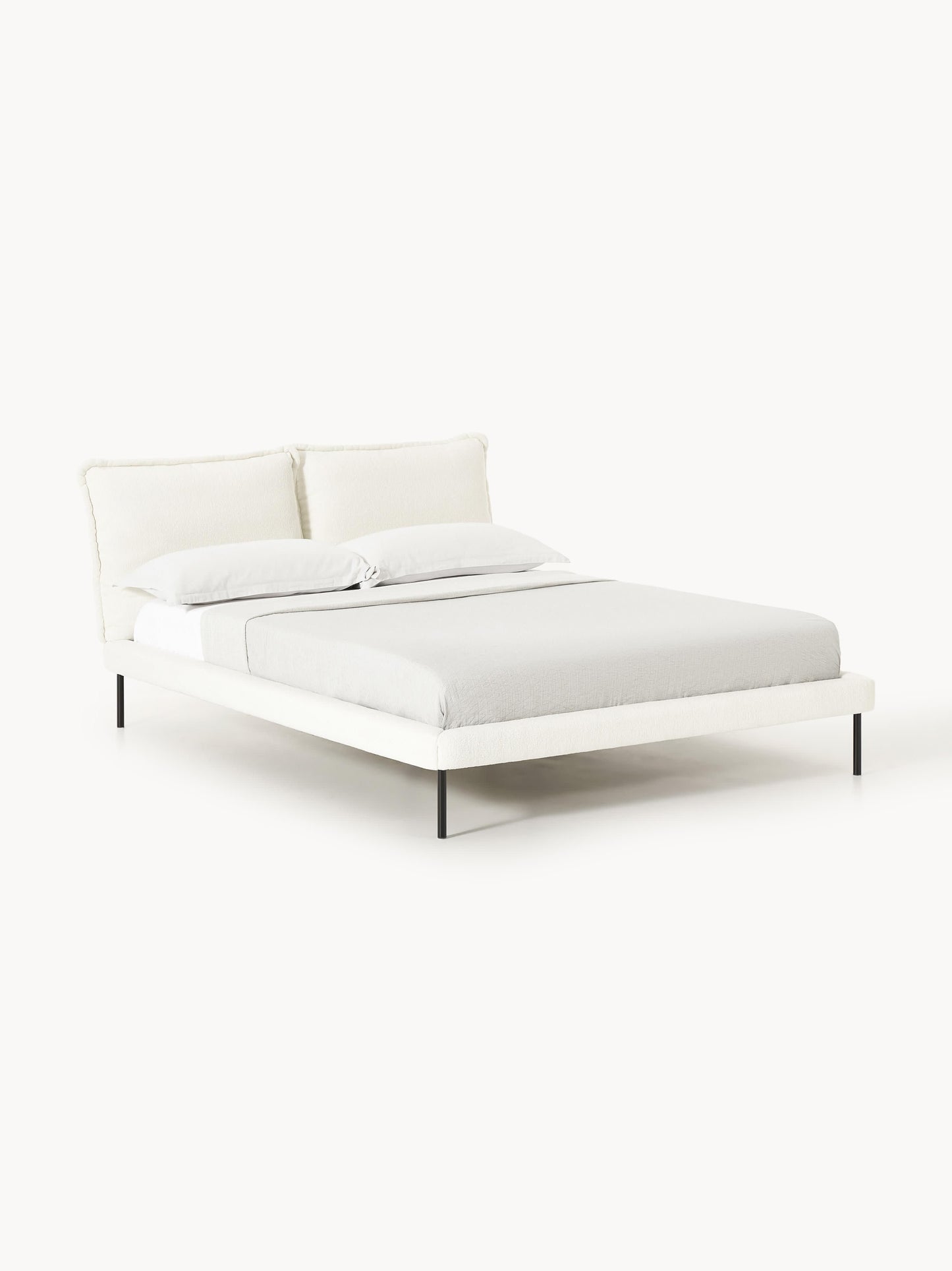 Amelune Teddy Bouclé Upholstered Bed