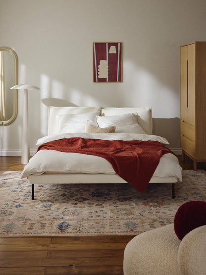 Amelune Teddy Bouclé Upholstered Bed