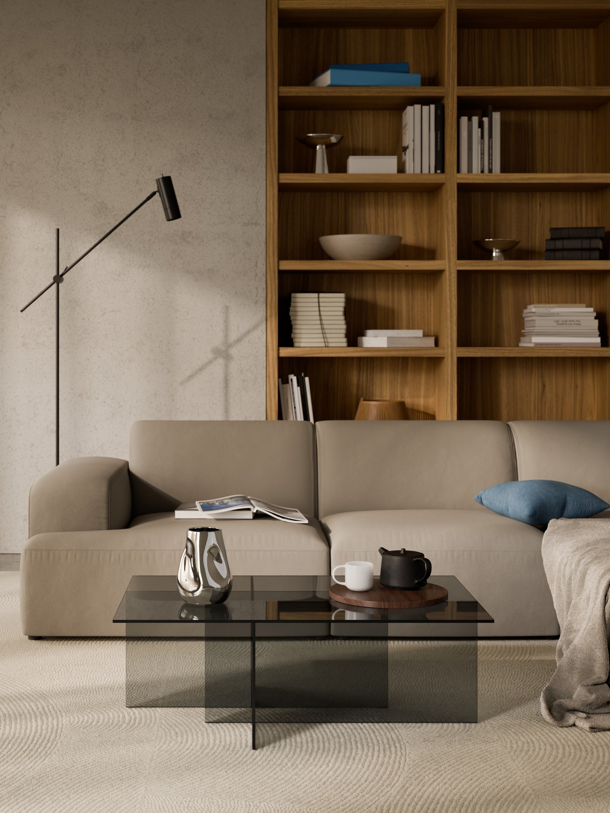 Anouvia Glass Coffee Table, W 102 cm