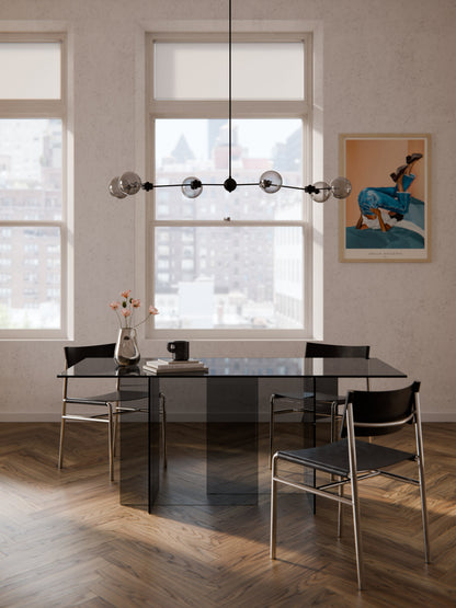 Anouvia Glass Dining Table, 180 x 90 cm