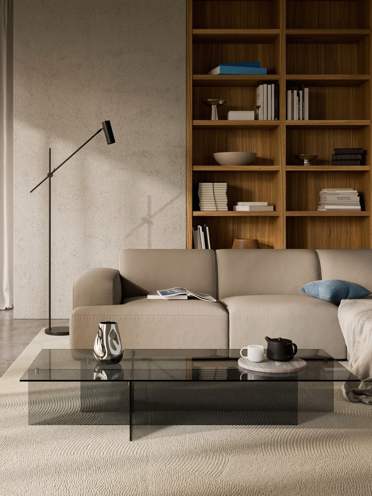 Anouvia Large Glass Coffee Table, W 160 cm