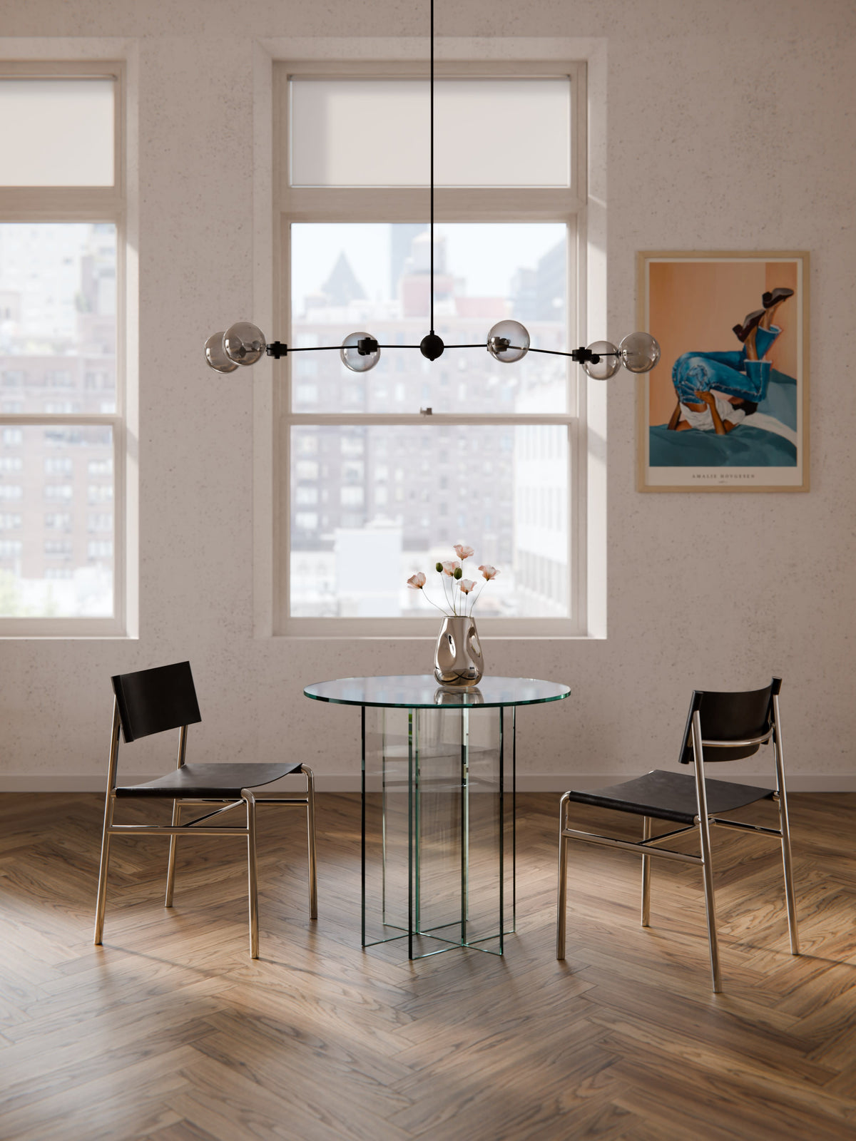 Anouvia Round Glass Dining Table, in Various Sizes