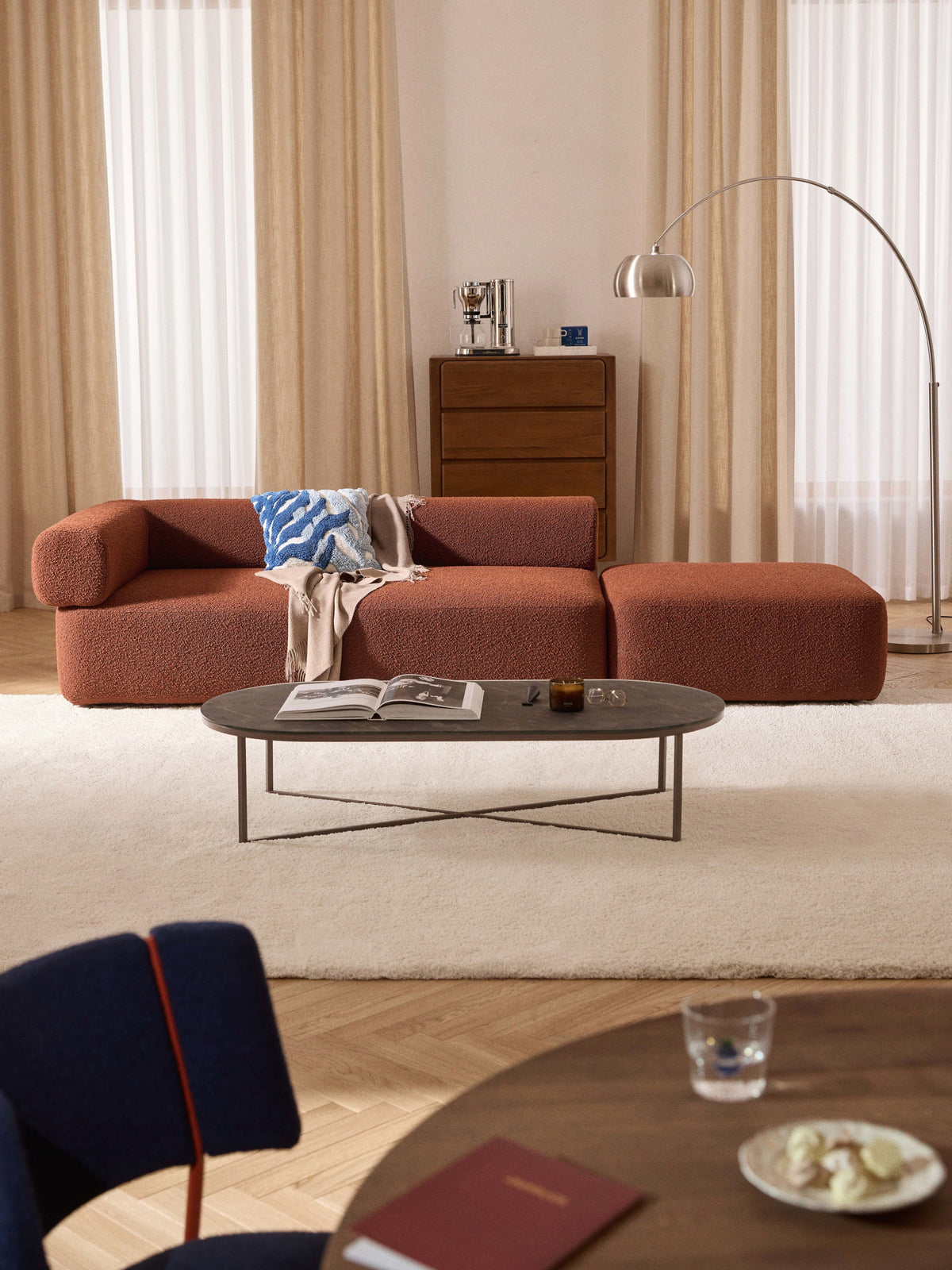 Antmiro Modular Ottoman in Bouclé