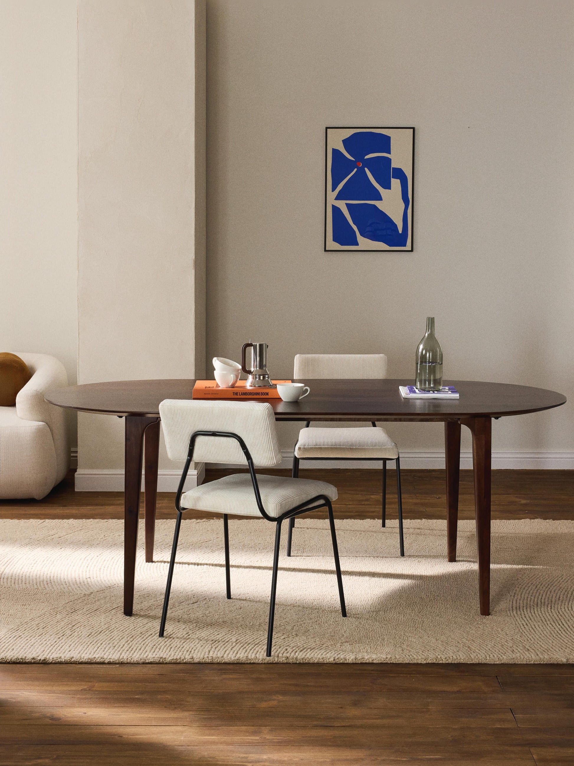 Archveno Oval Mango Wood Dining Table, 200 x 100 cm