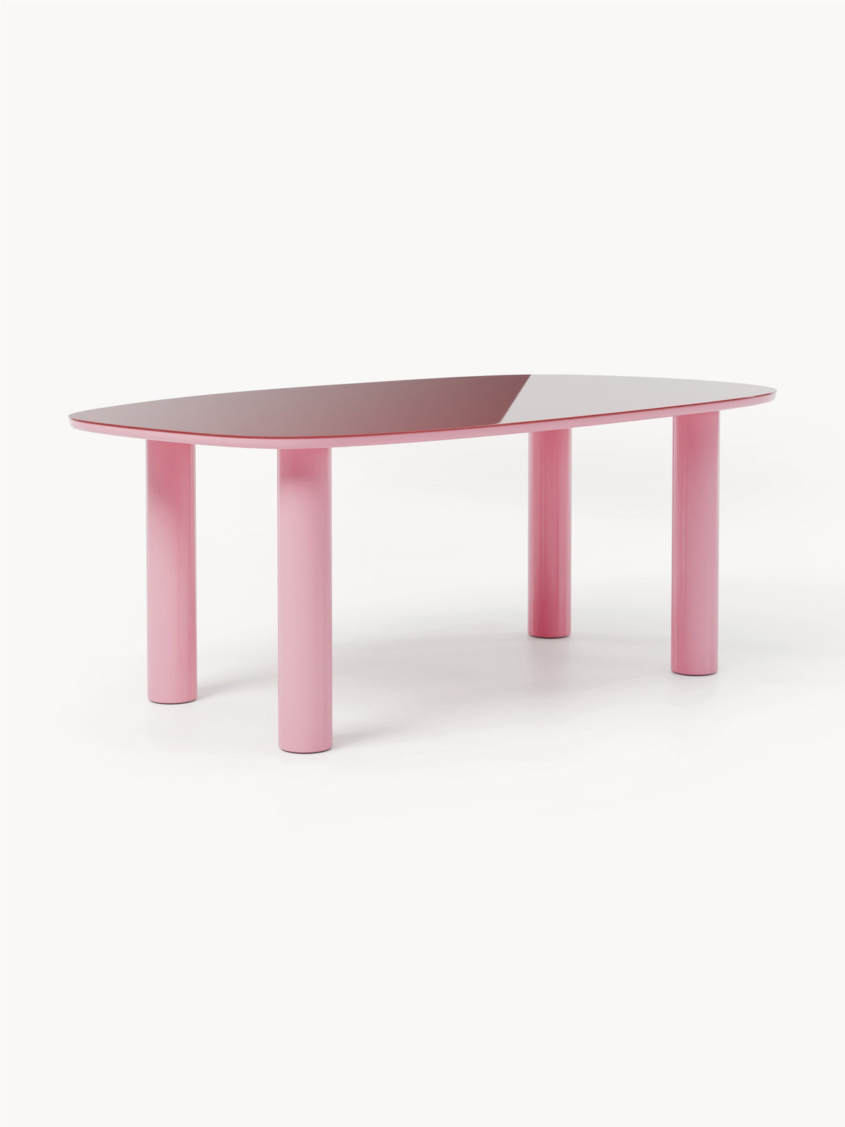 Benmiro Organic Dining Table with Glass Top, 200 x 110 cm