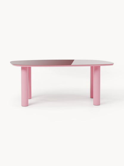 Benmiro Organic Dining Table with Glass Top, 200 x 110 cm