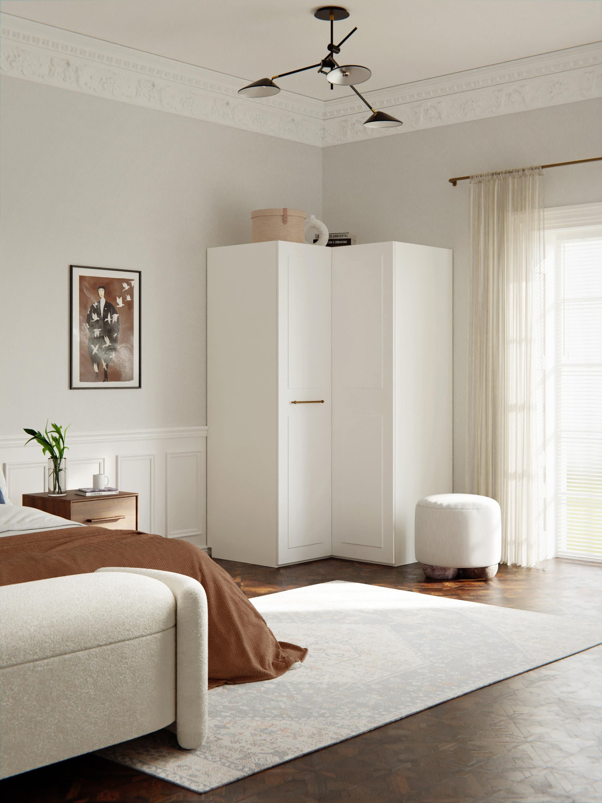 Charsera Corner Wardrobe, Modular, 115 cm Wide
