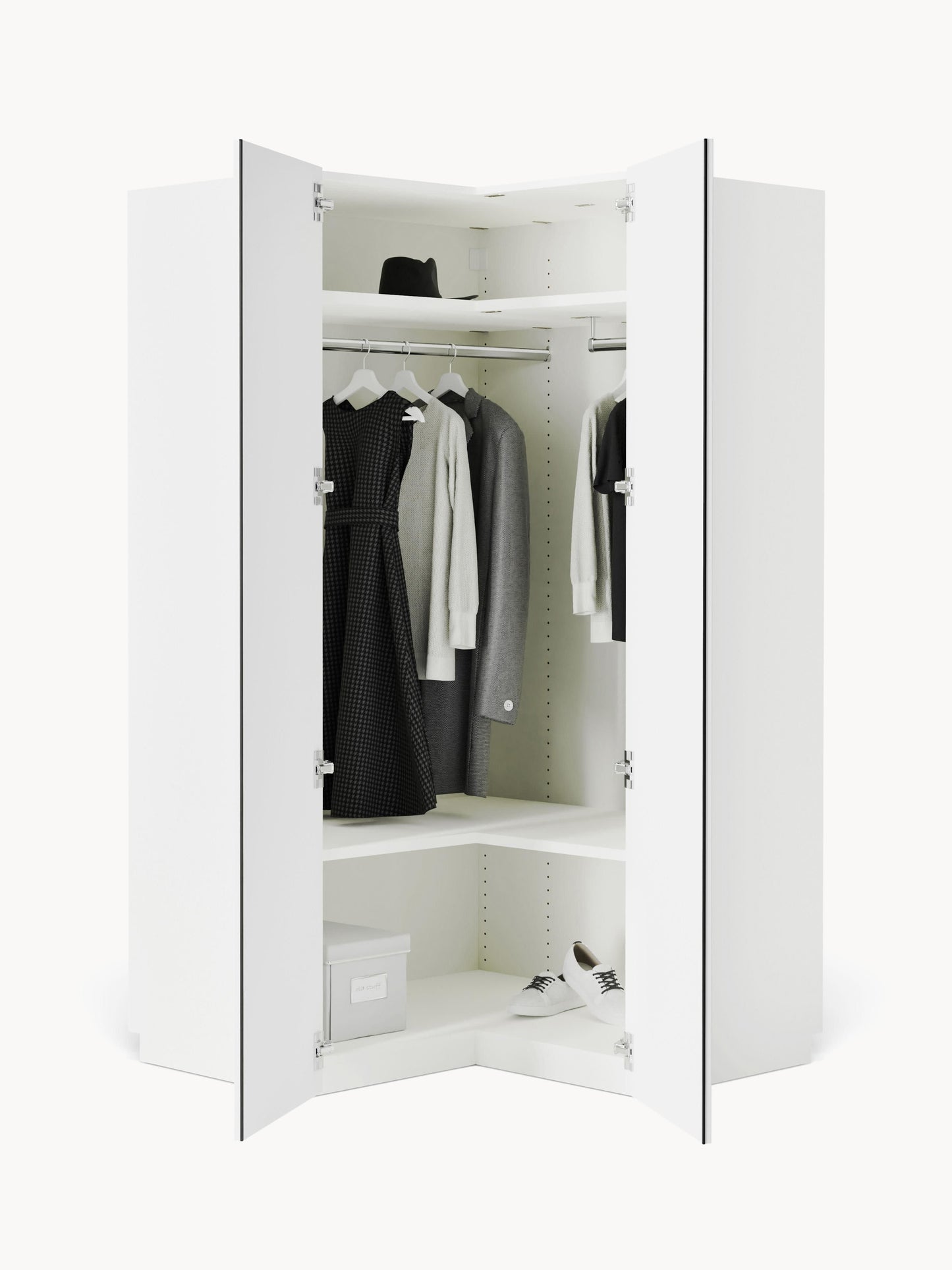 Charsera Corner Wardrobe, Modular, 115 cm Wide
