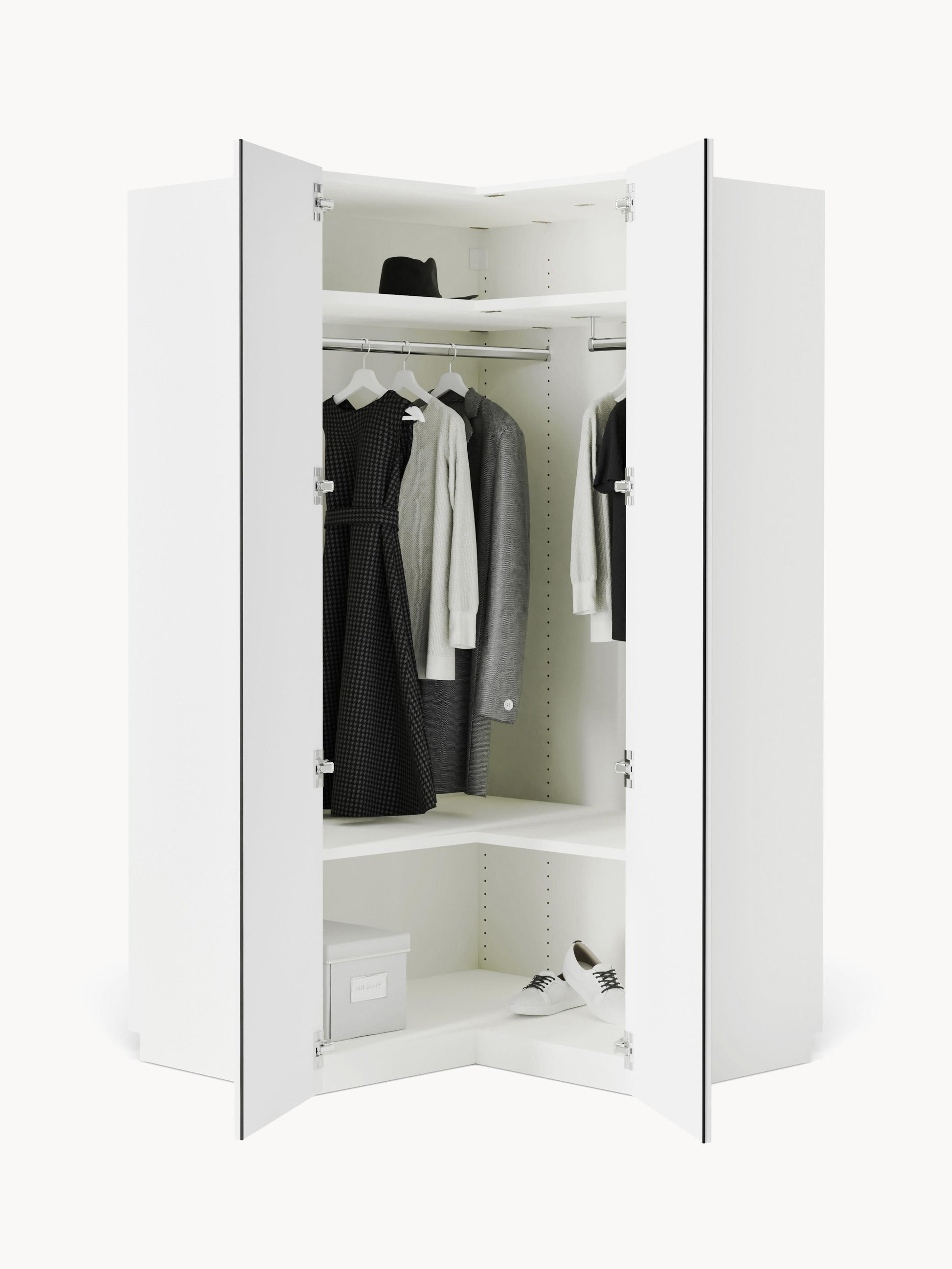Charsera Corner Wardrobe, Modular, 115 cm Wide