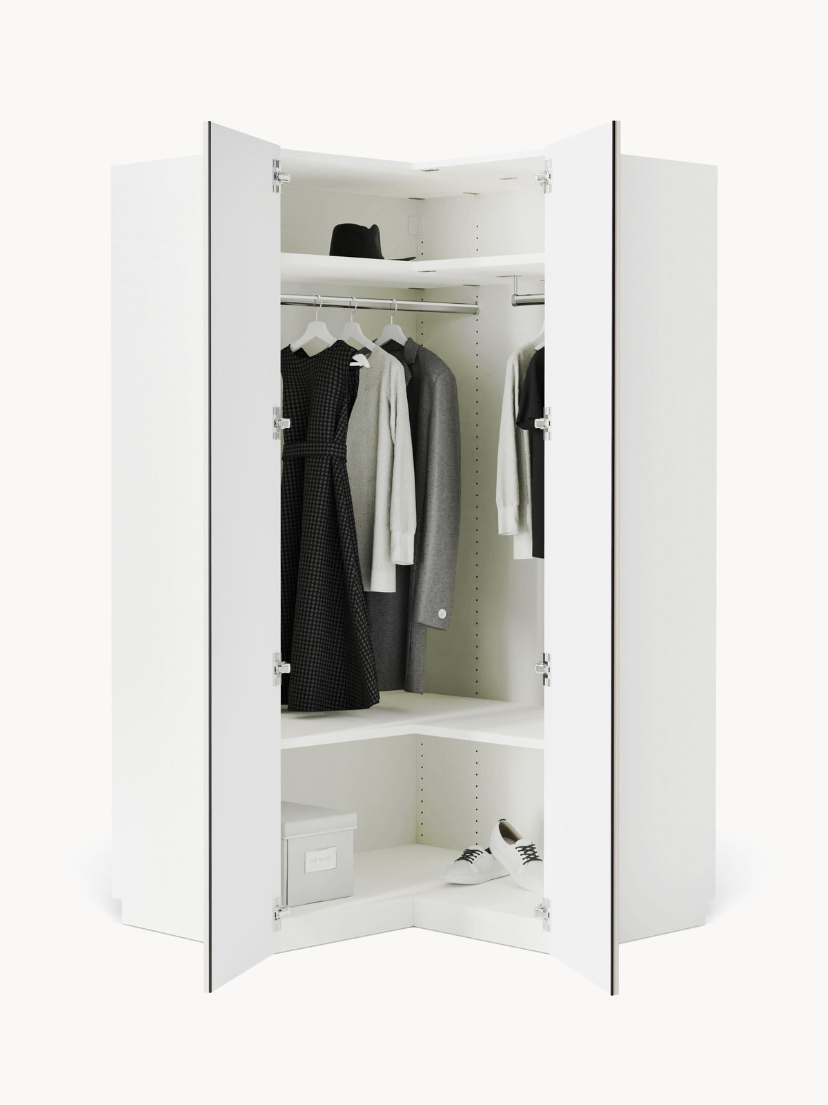 Charsera Corner Wardrobe, Modular, 115 cm Wide