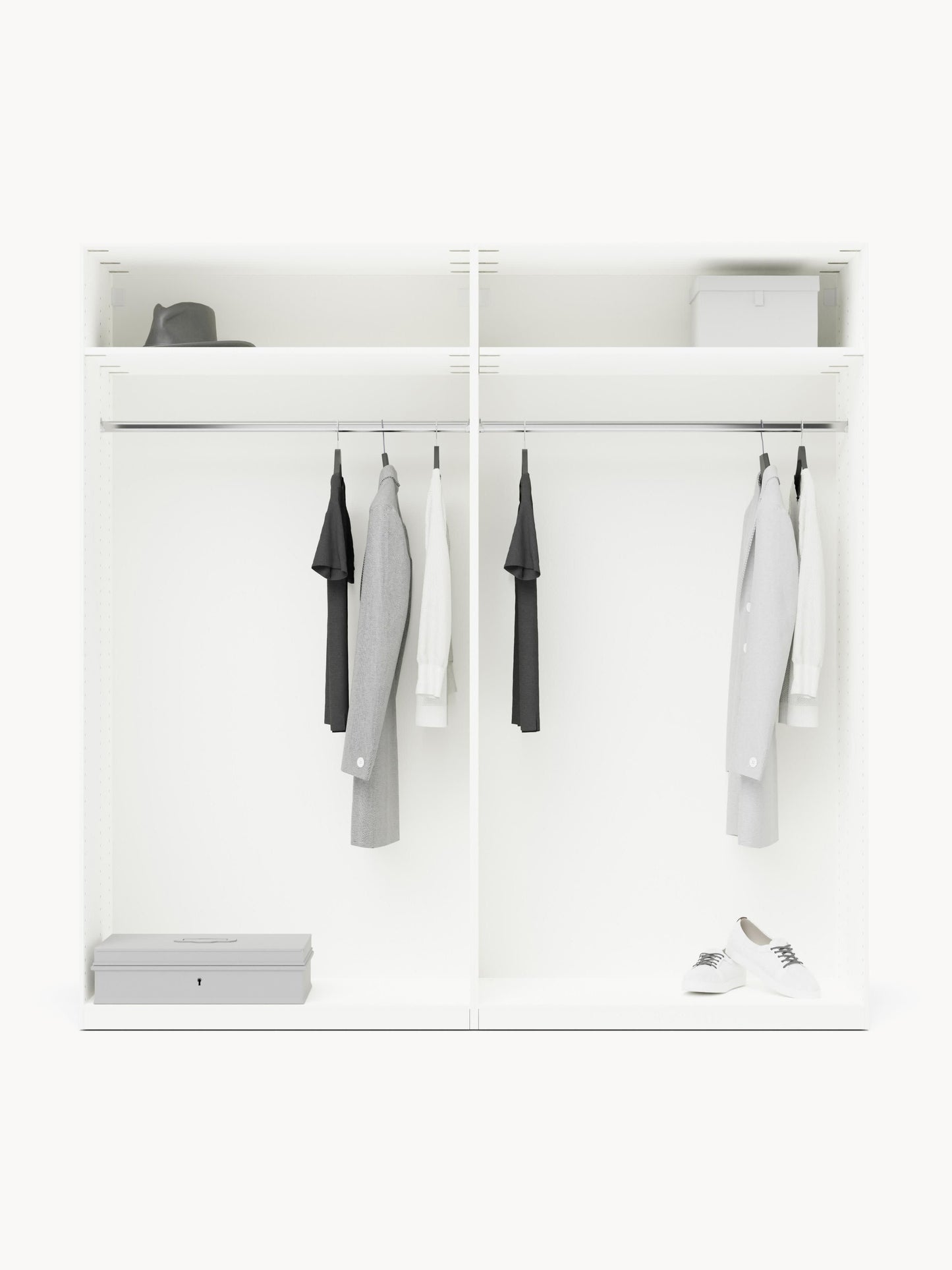 Charsera Modular Hinged-Door Wardrobe, 200 cm Wide, in Various Sizes