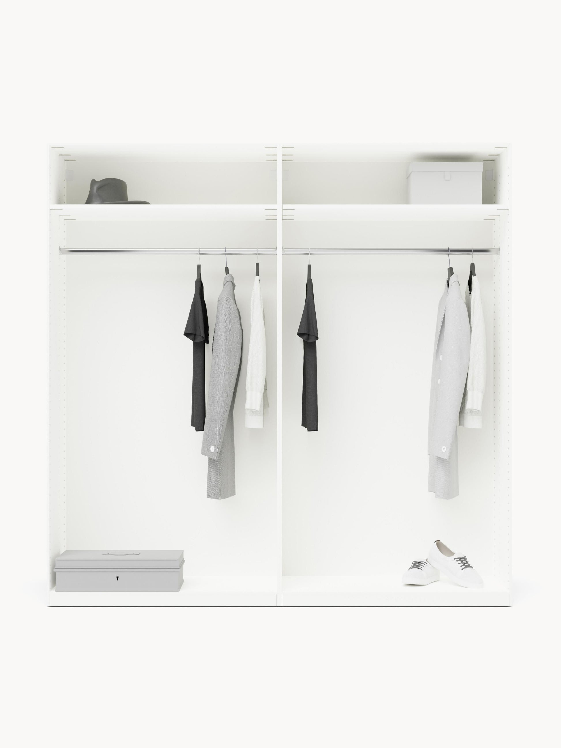Charsera Modular Hinged-Door Wardrobe, 200 cm Wide, in Various Sizes