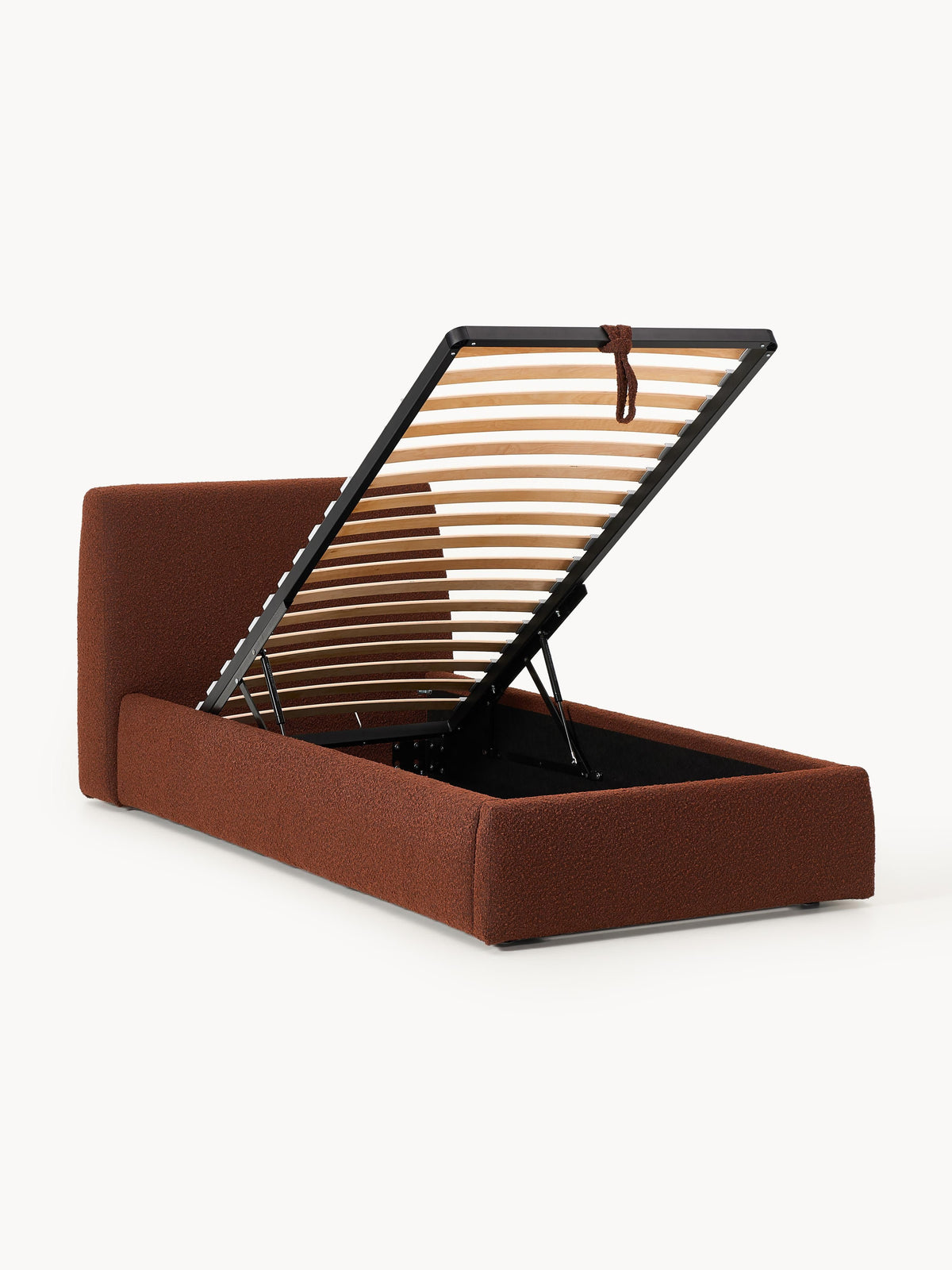 Clodano Single Bed with Storage, Bouclé