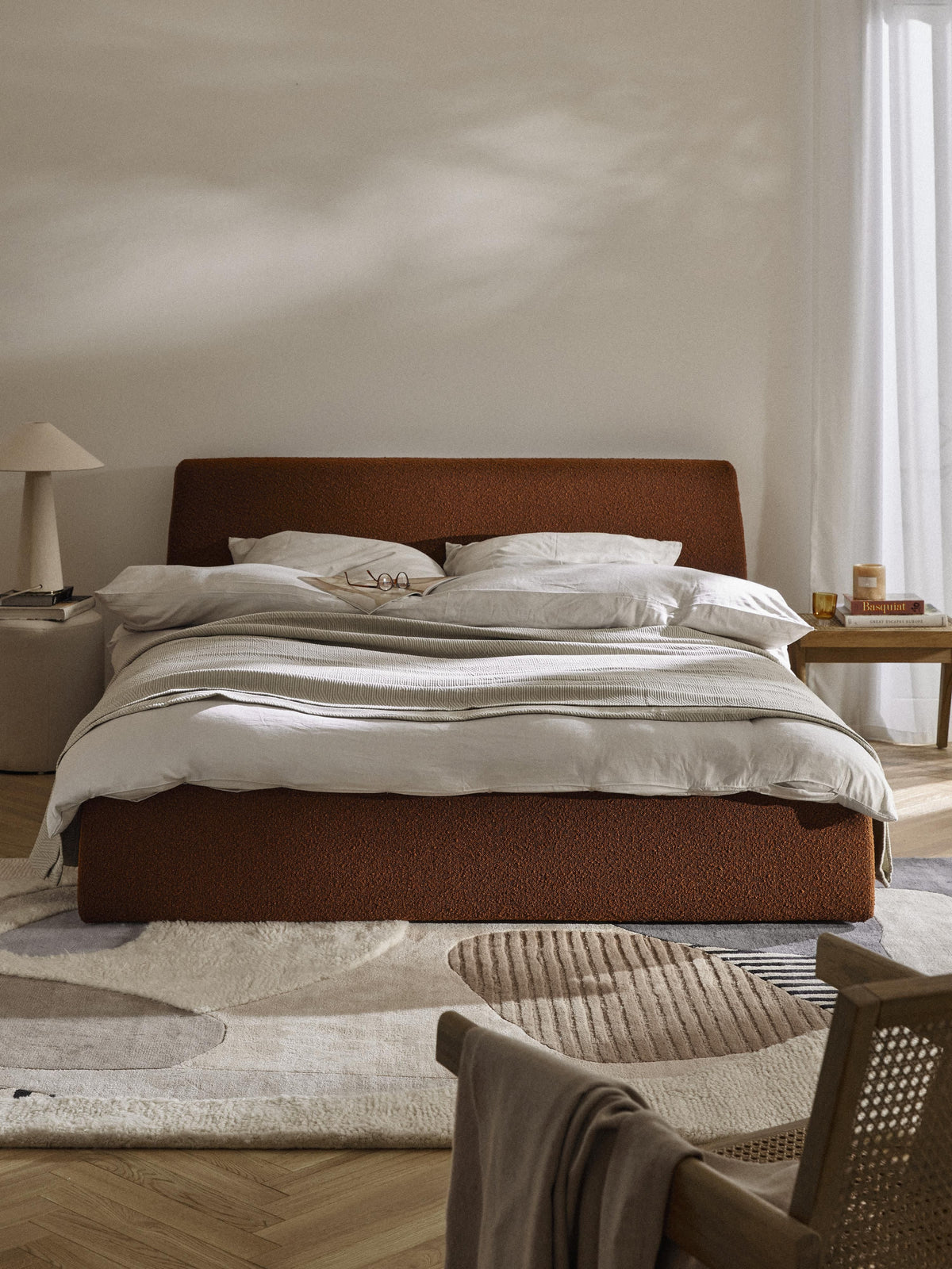 Clodano Upholstered Bouclé Bed with Storage