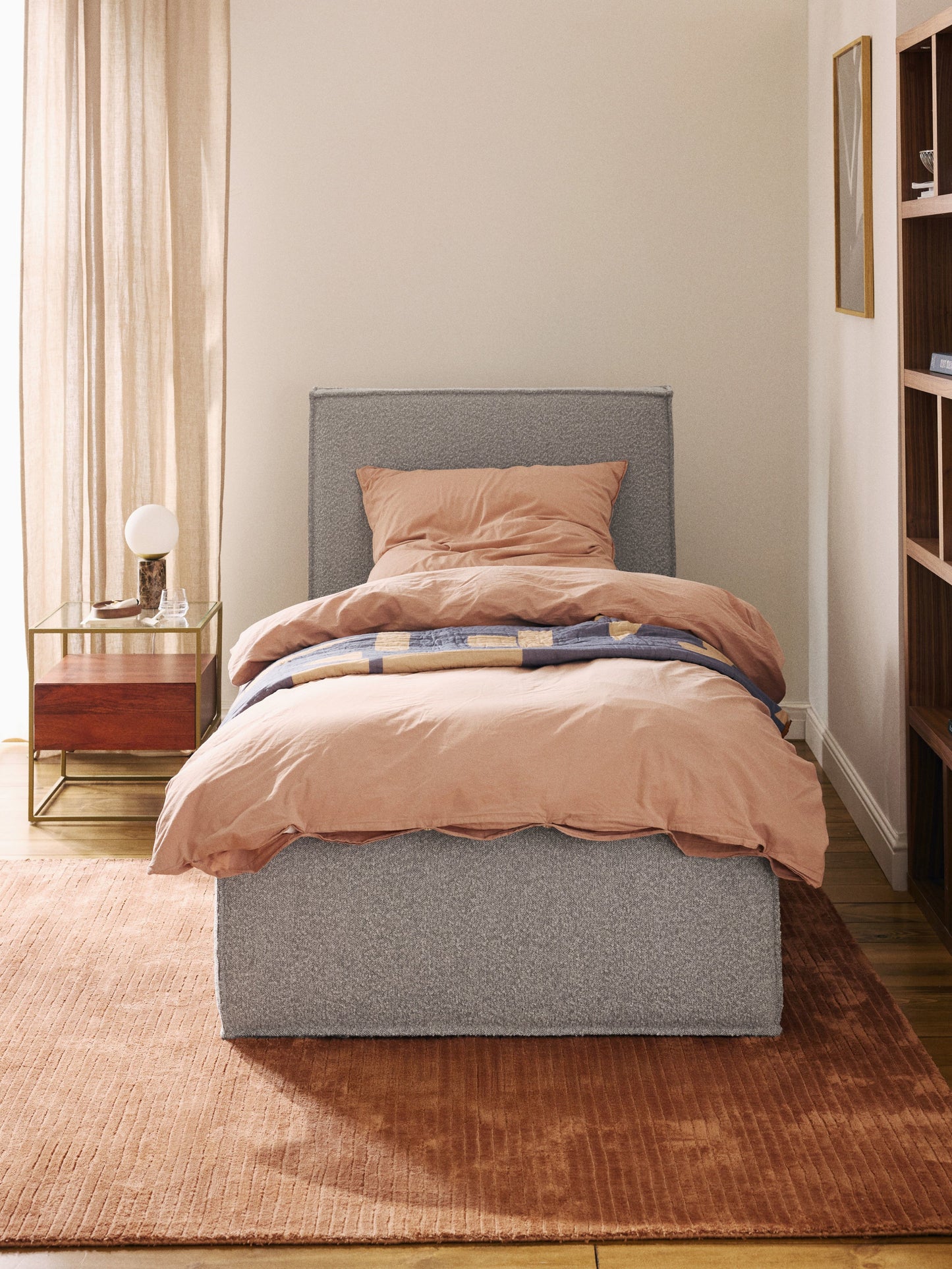 Drescia Single Bed in Bouclé