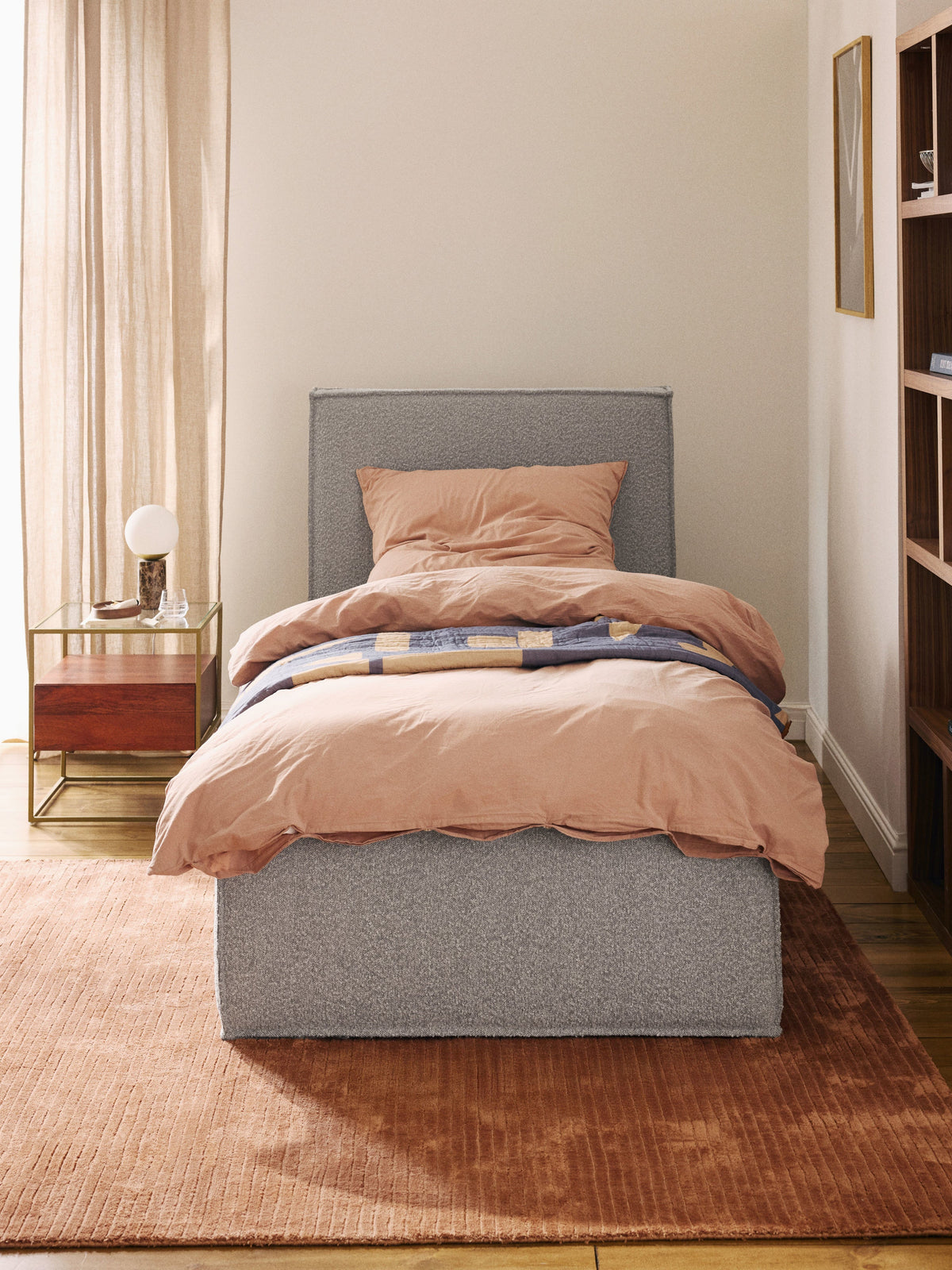Drescia Single Bed in Bouclé