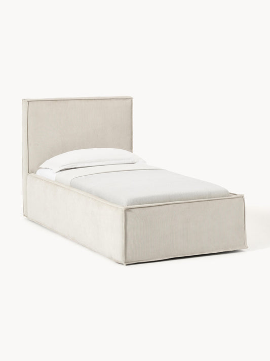 Drescia Single Bed in Corduroy