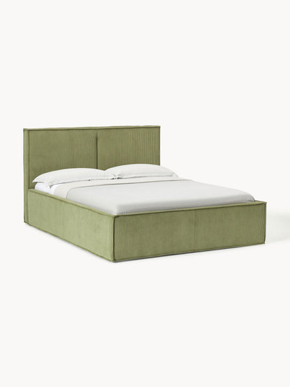 Drescia Upholstered Storage Bed in Corduroy