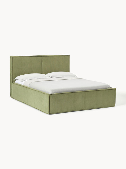 Drescia Upholstered Storage Bed in Corduroy