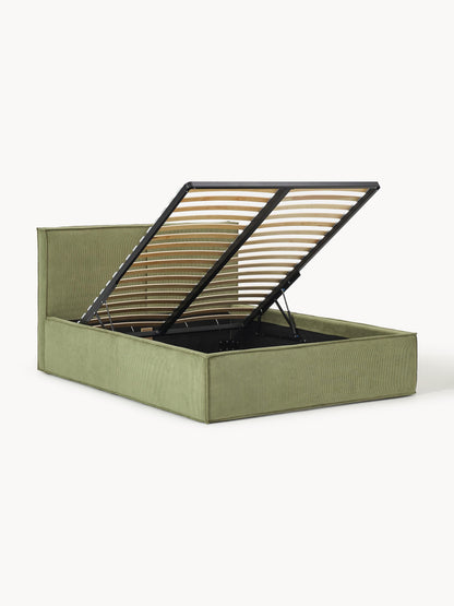 Drescia Upholstered Storage Bed in Corduroy