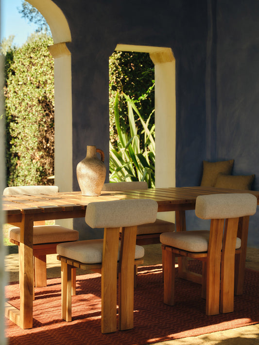 Eimiro Teak Wood Garden Table, 229 x 100 cm