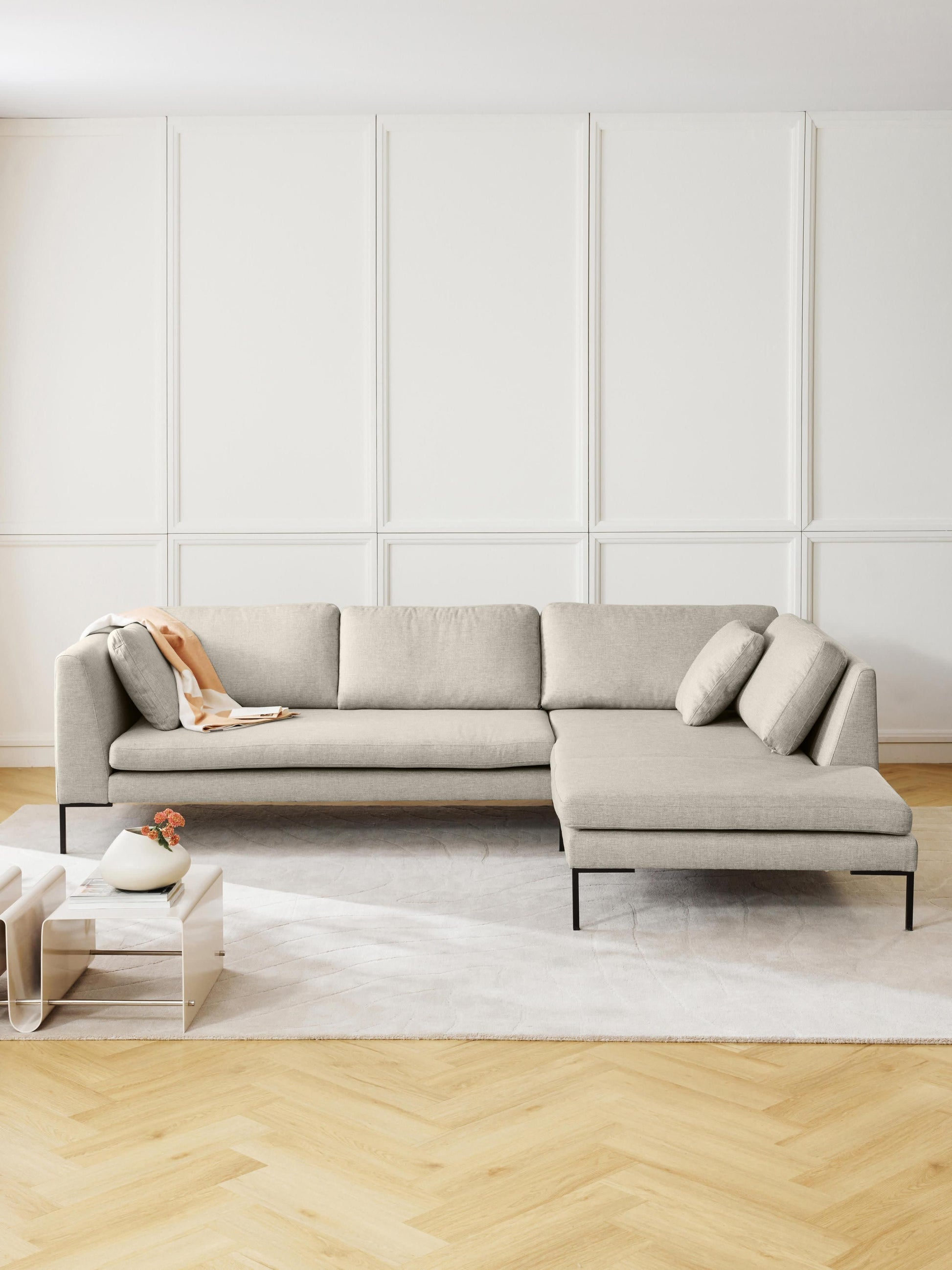 Emverra Corner Sofa with Metal Legs