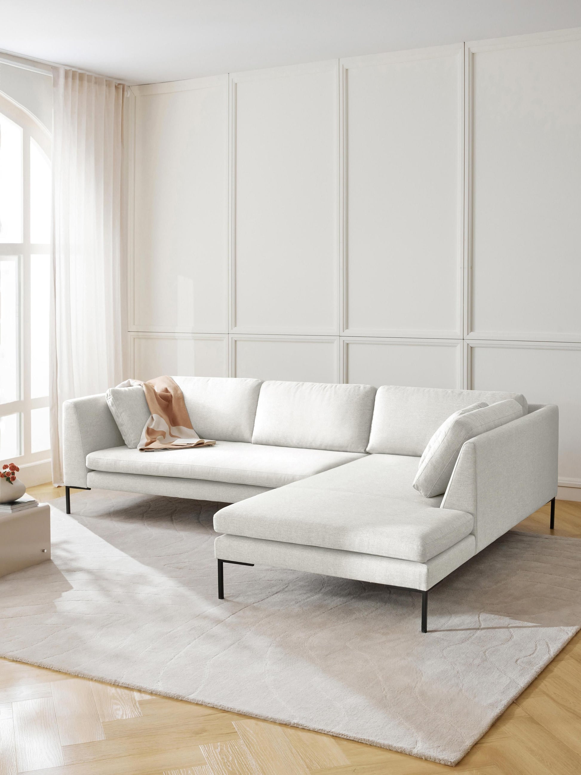 Emverra Corner Sofa with Metal Legs