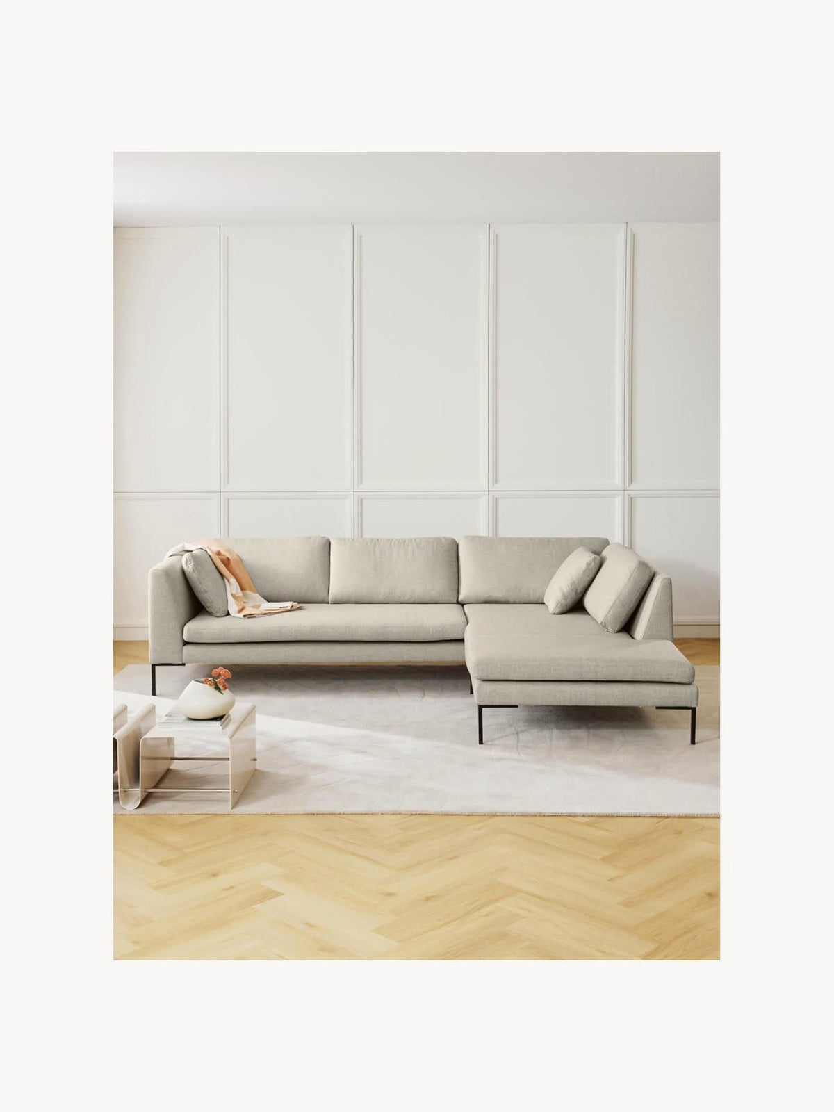 Emverra Corner Sofa with Metal Legs