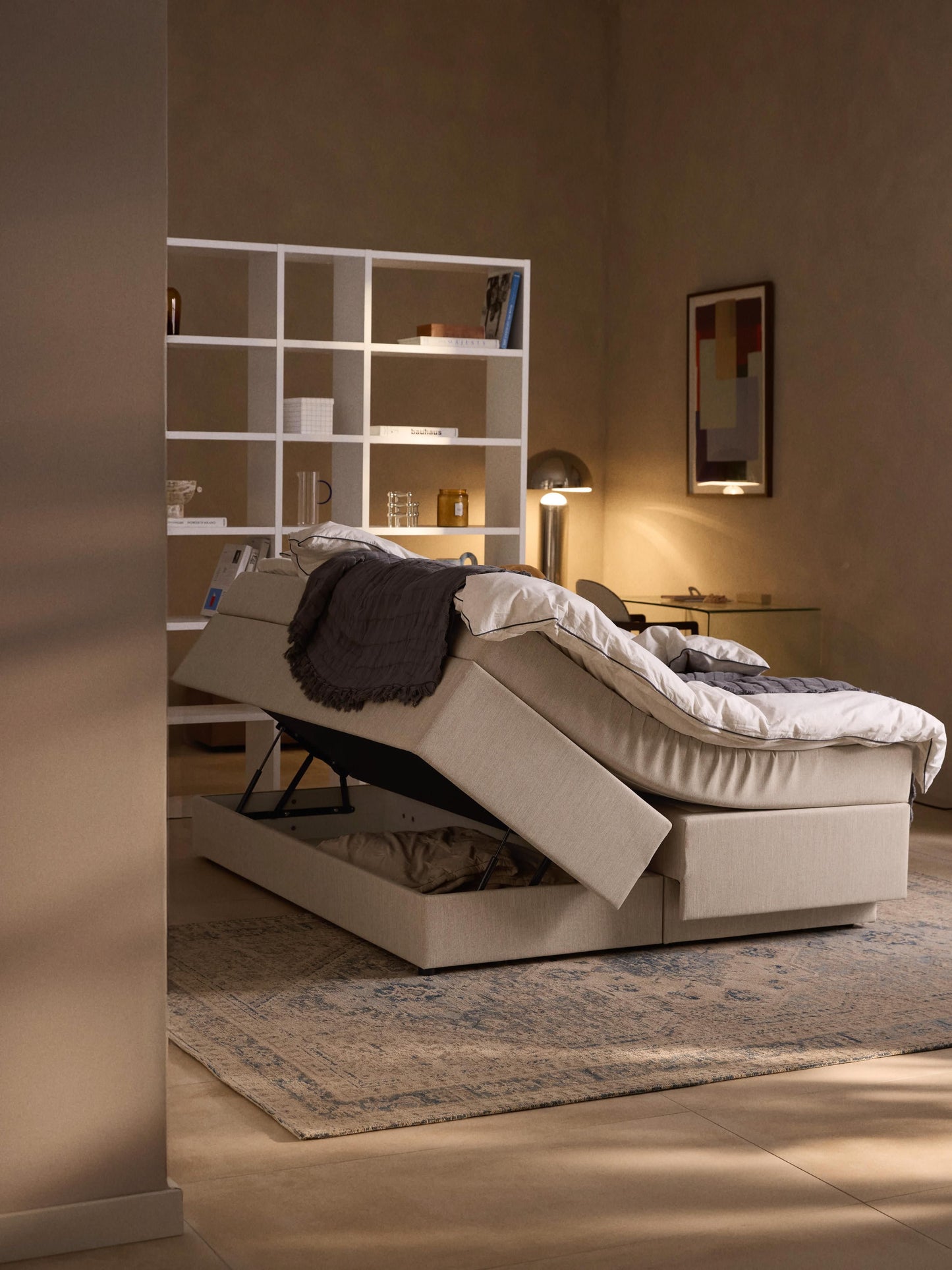 Enzola Box Spring Bed with Storage
