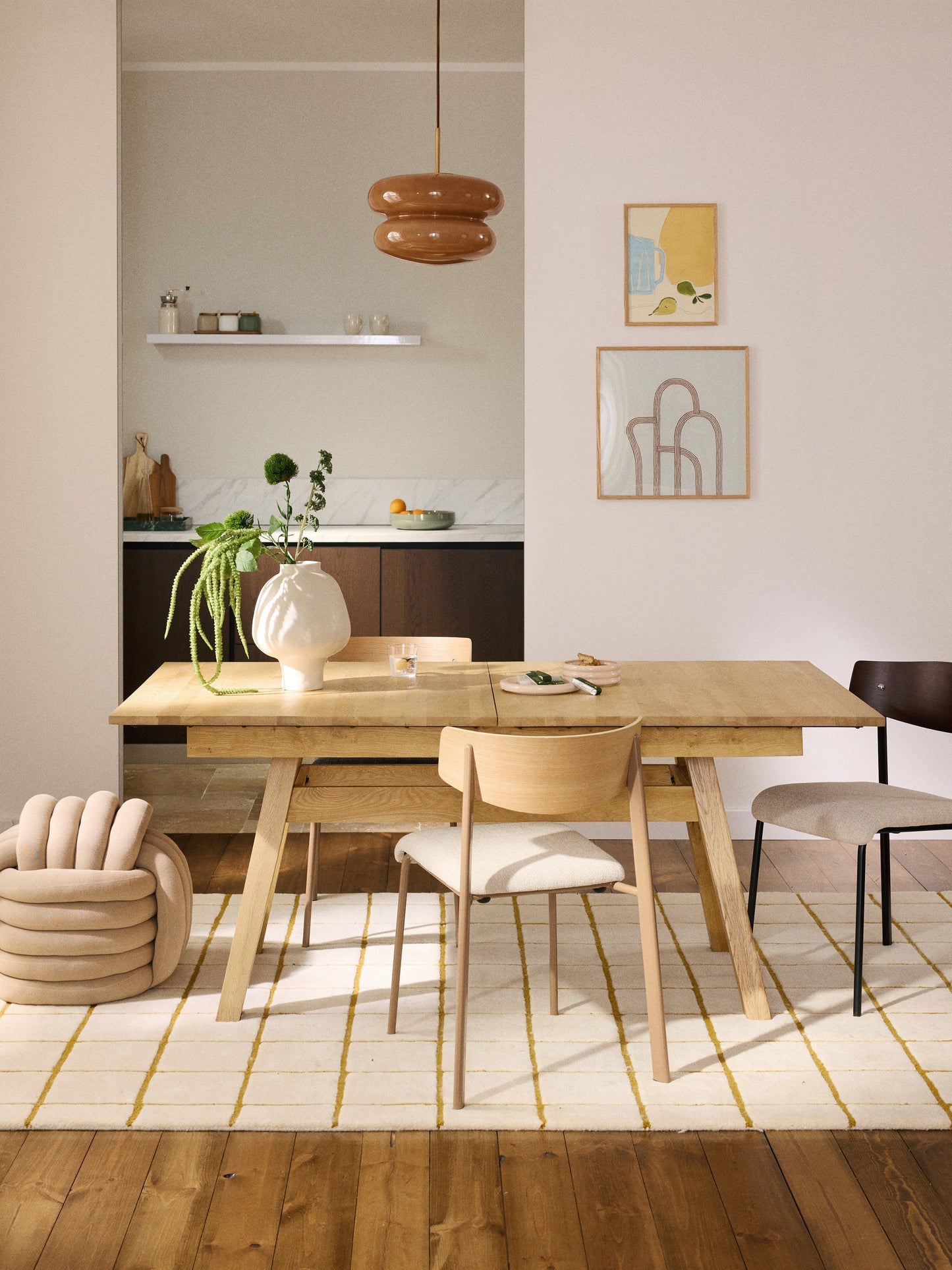 Ethanvo Extendable Dining Table, 180 - 220 x 100 cm